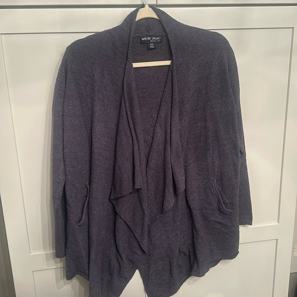 Barefoot Dreams Blue Cardigan, Size S/M, Comfy Loungewear